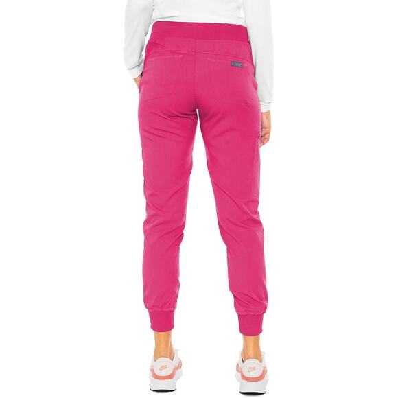 Med Couture Touch XS Pink Jogger Scrub Pants Drawstring Waist Stretch Comfort - Picture 2 of 8